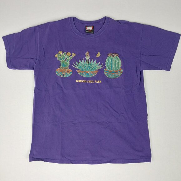 Vintage Made in USA Tohono Chul Park Cactus Native Southwest Tucson Arizona Tee - Picture 1 of 7